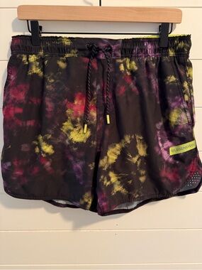 LEGENDS Men’s Athletic Lined Shorts Tie Dye Black Multi Color Size Large